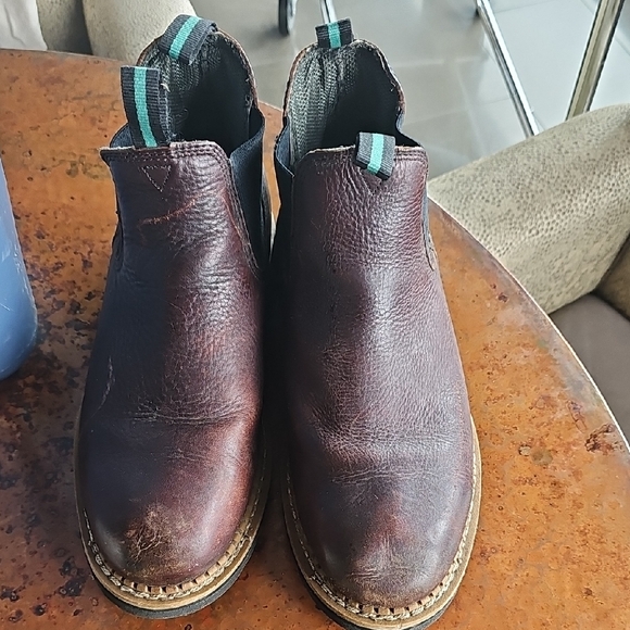 Georgia Boot Dark Brown Leather Ankle Boots - Picture 1 of 3